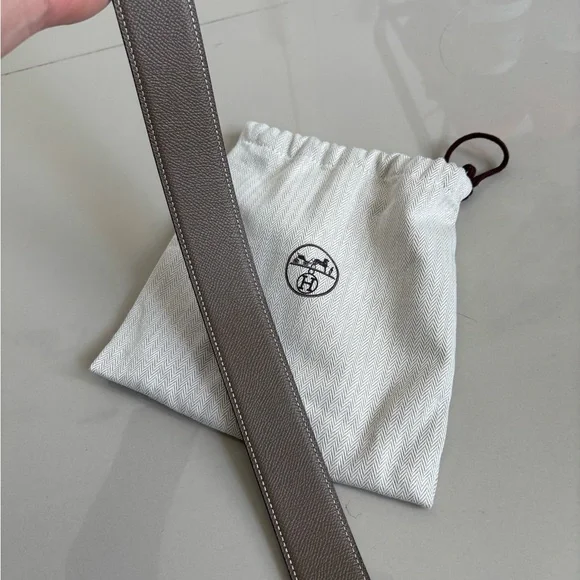 100% Authentic HERMES Ithaque belt buckle & Reversible leather strap 90cm - Picture 4 of 15